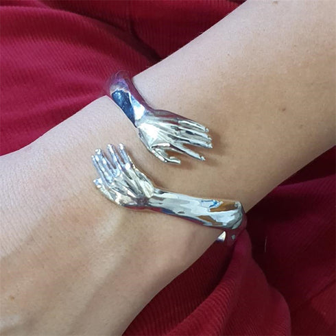 Goth Hand Hug Bracelet For Women Men Cuff Bangle Adjustable Lover Couple Bracelets - ROUTINE FASHION